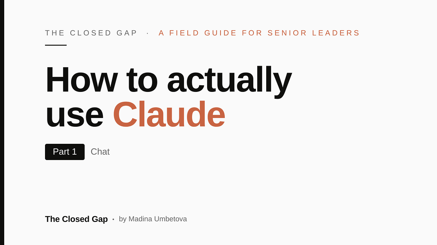 How to actually use Claude, Part 1: Chat